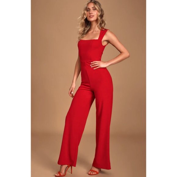 Lulus Pants & Jumpsuits Nwt Lulus Enticing Endeavors Red Sleeveless